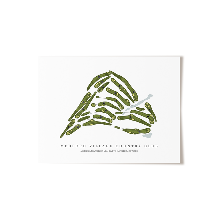 Medford Village Country Club | Golf Course Map | Unframed