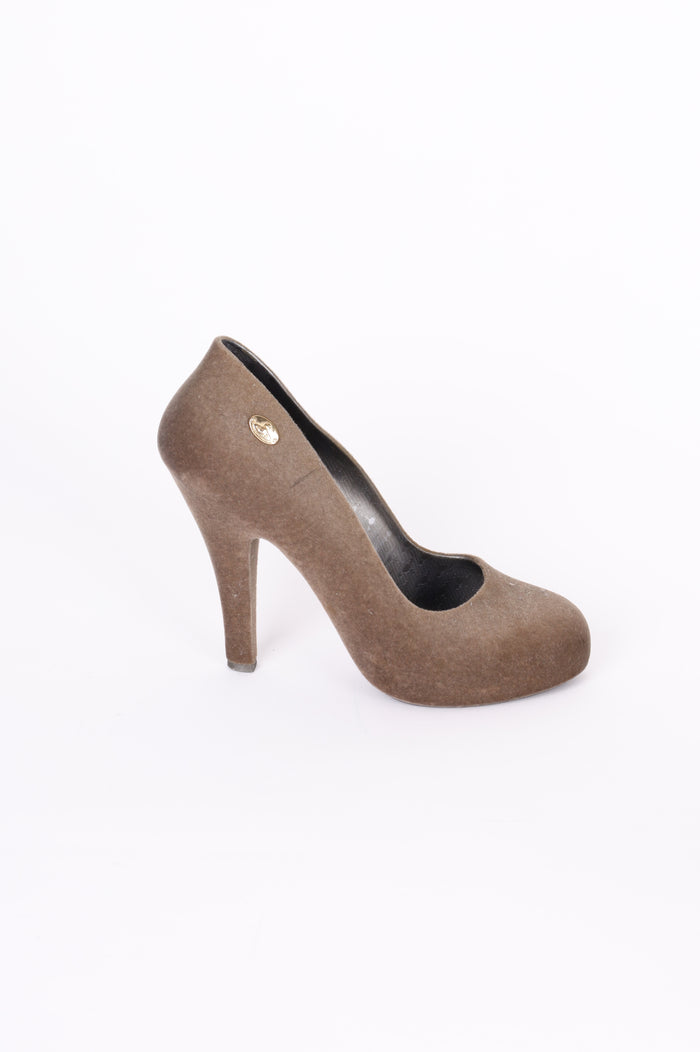 Melissa x Vivienne Westwood Womens Khaki Heels Size EU 40
