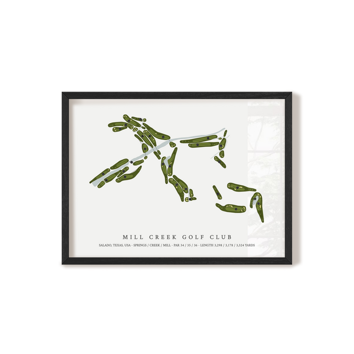 Mill Creek Golf Club | Golf Course Map | Black Frame
