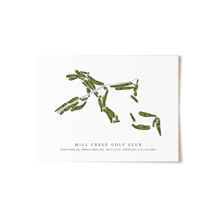 Mill Creek Golf Club | Golf Course Map | Unframed