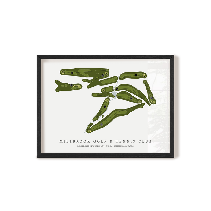 Millbrook Golf & Tennis Club | Golf Course Map | Black Frame