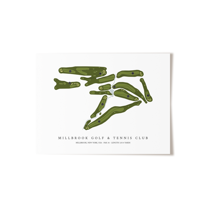 Millbrook Golf & Tennis Club | Golf Course Map | Unframed