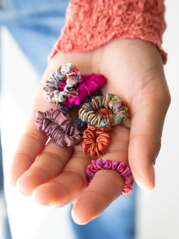 Mini Satin Scrunchie, Set of 8 - Rainbow-view 1