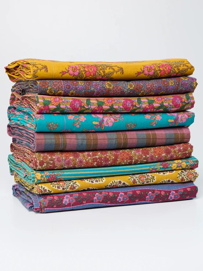 Mix & Match Cotton Fitted Sheet - Garden Block Stamp Gold-view 5