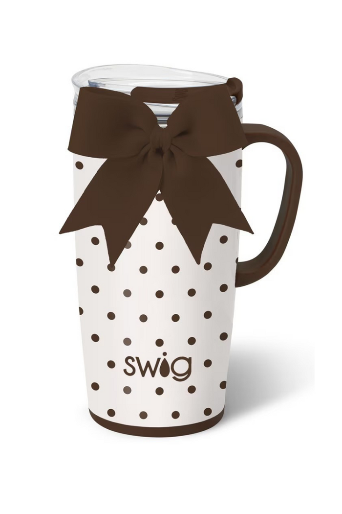 Mocha Dot Travel Mug 22oz