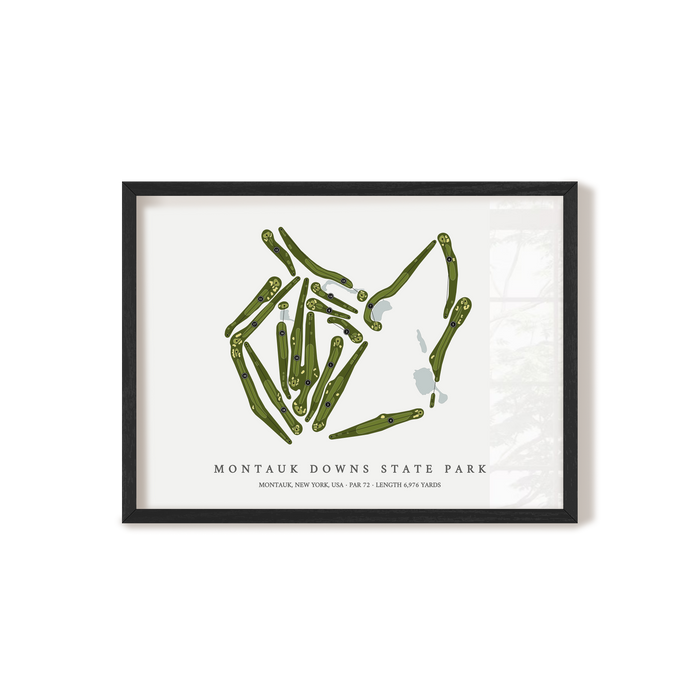 Montauk Downs State Park | Golf Course Map | Black Frame