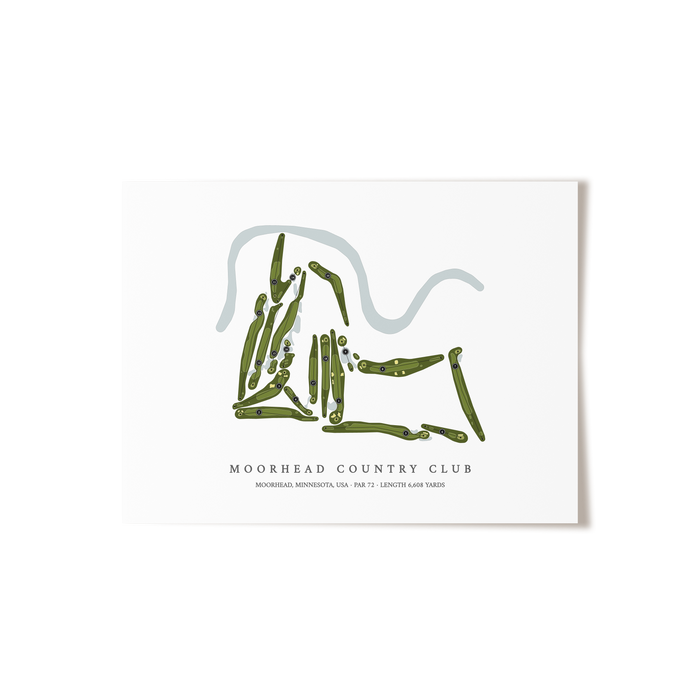 Moorhead Country Club | Golf Course Map | Unframed