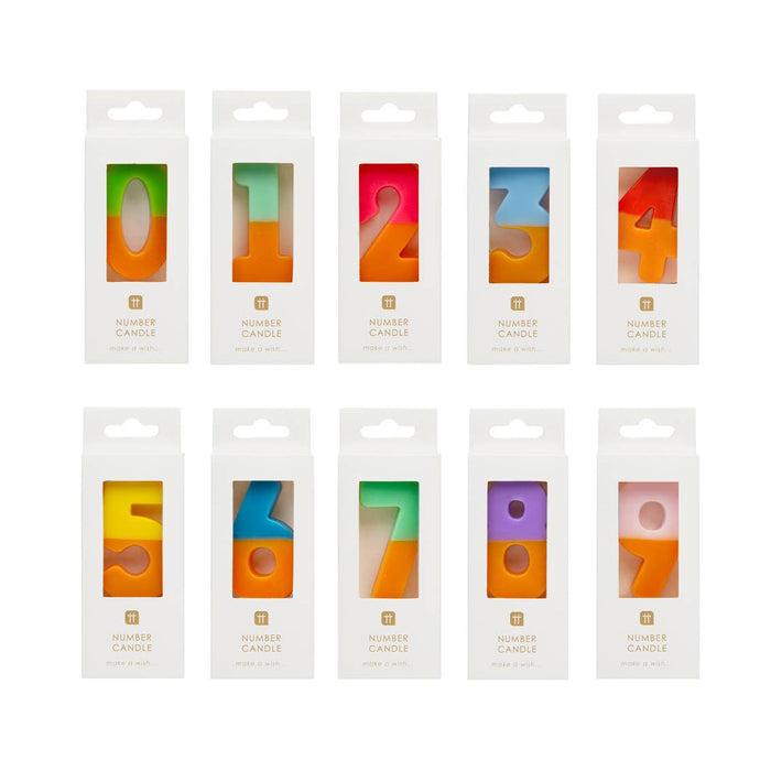 Multicolored Number Candles