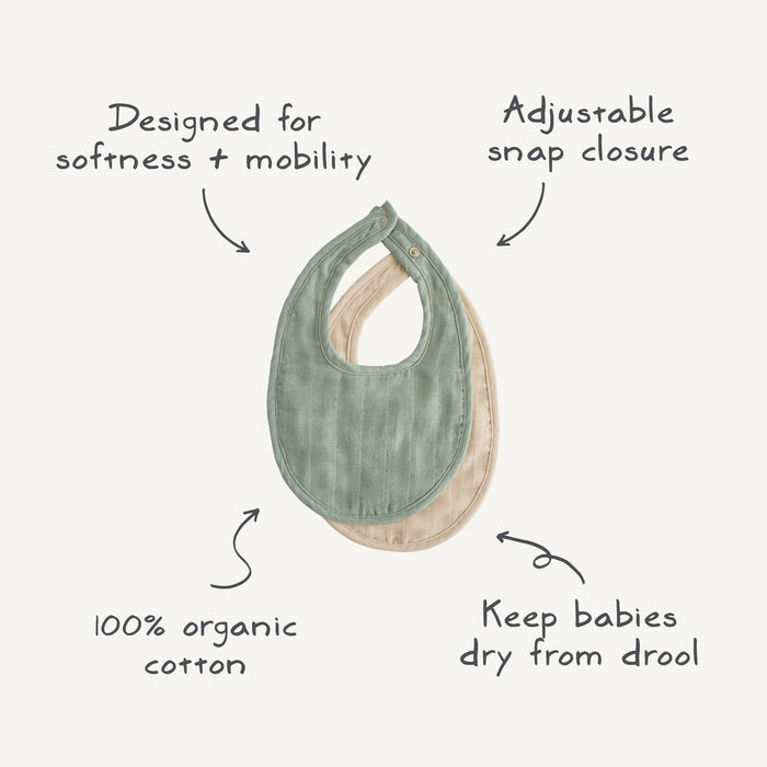 Mushie Muslin Baby Bib 2-Pack