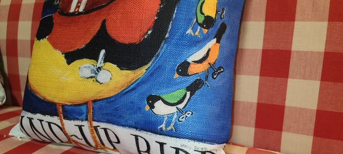 NANCY THOMAS PILLOWS - Santas - Wind-Up Bird