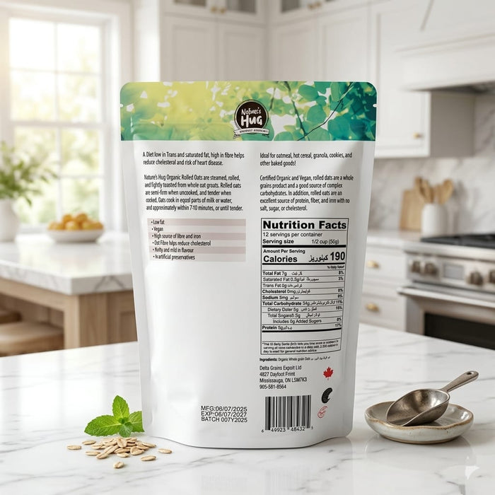 NH Organic Rolled Oats (Gluten-free) 600g - Tayyib Store - Nature's Hug - Lahore