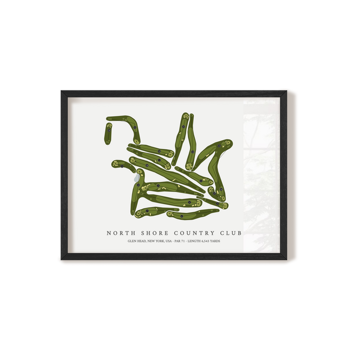 North Shore Country Club | Golf Course Map | Black Frame