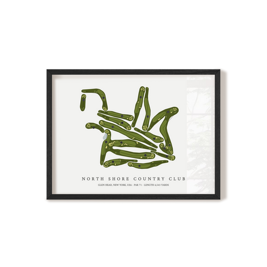 North Shore Country Club | Golf Course Map | Black Frame