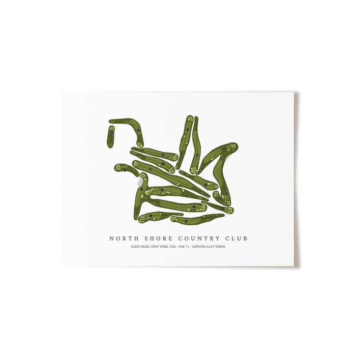 North Shore Country Club | Golf Course Map | Unframed