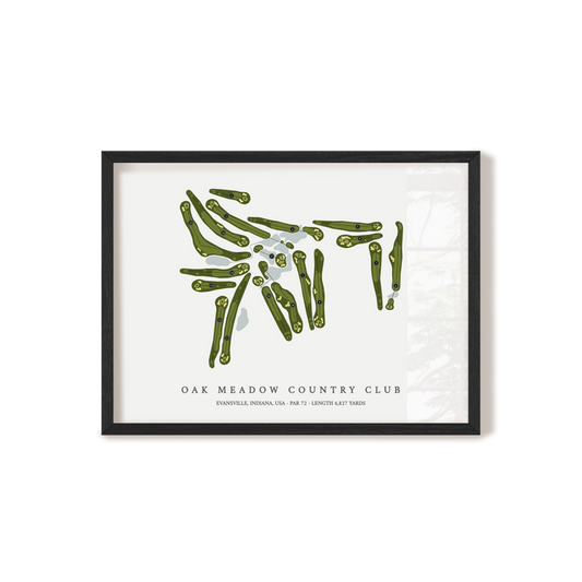 Oak Meadow Country Club | Golf Course Map | Black Frame