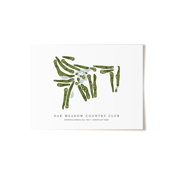 Oak Meadow Country Club | Golf Course Map | Unframed