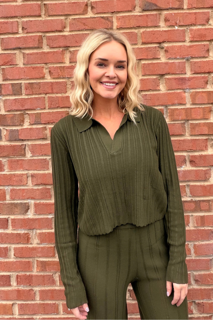Olive You Ribbed Pant