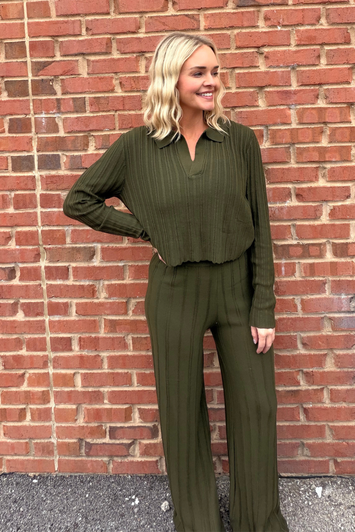 Olive You Ribbed Pant