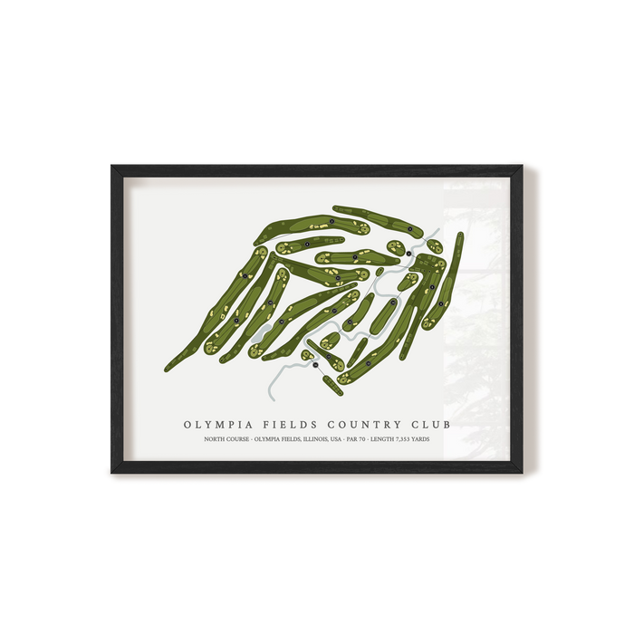 Olympia Fields Country Club - North Course | Golf Course Map | Black Frame