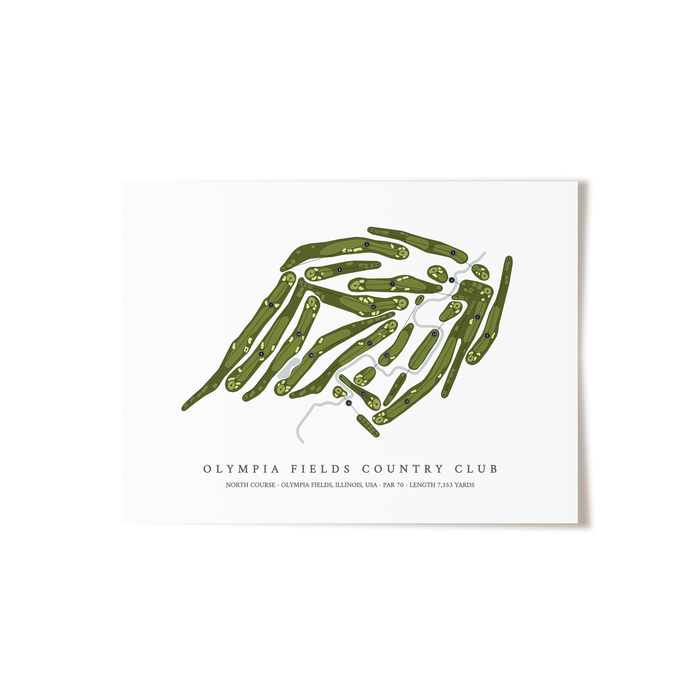 Olympia Fields Country Club - North Course | Golf Course Map | Unframed