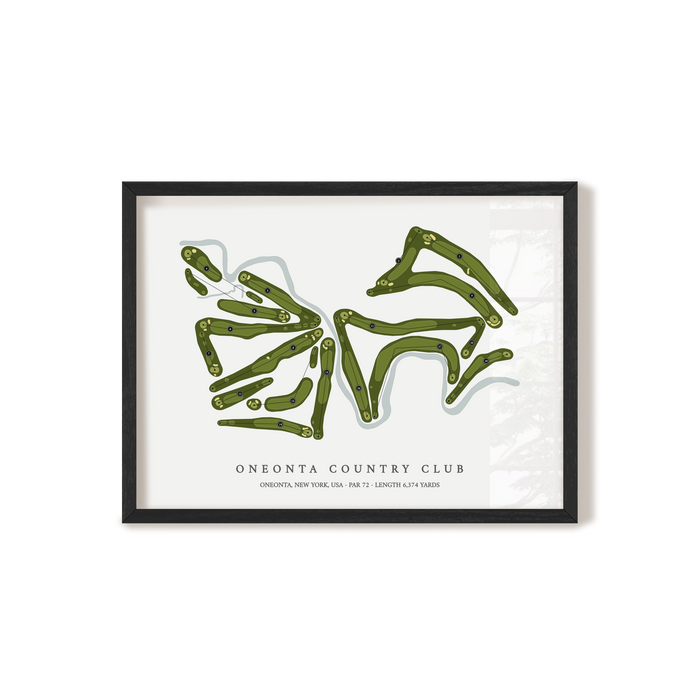 Oneonta Country Club | Golf Course Map | Black Frame