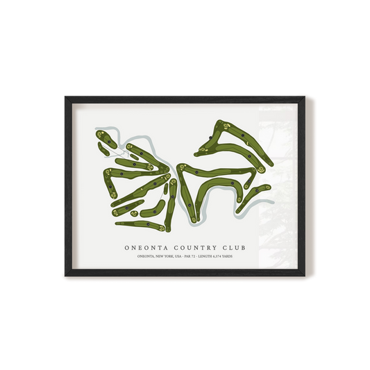 Oneonta Country Club | Golf Course Map | Black Frame
