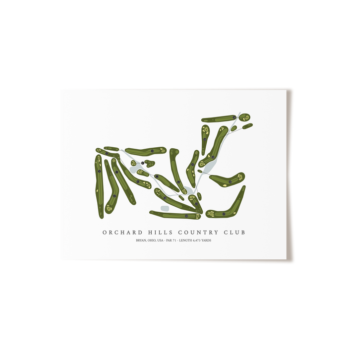 Orchard Hills Country Club | Golf Course Map | Unframed
