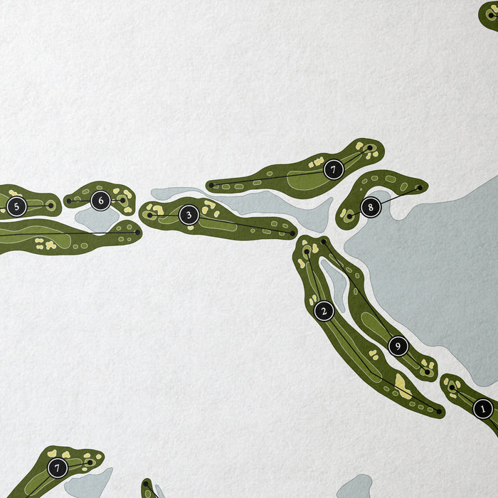 Palmer Legends | Golf Course Print | Close Up