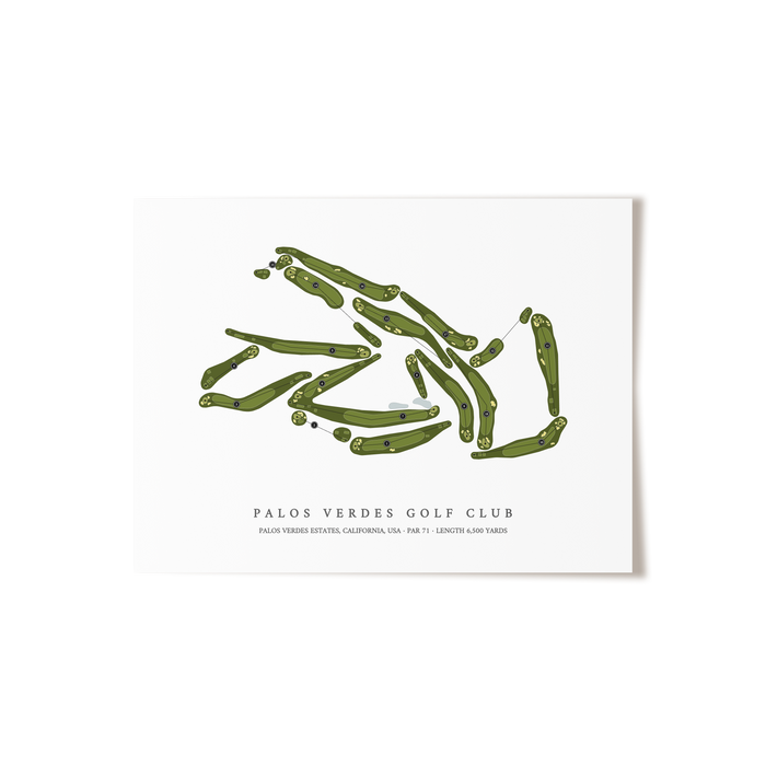 Palos Verdes Golf Club | Golf Course Map | Unframed