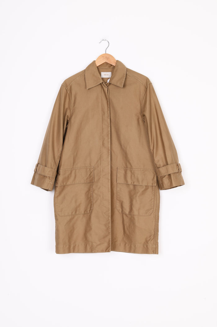 Penny Sage Womens Beige Coat Size S