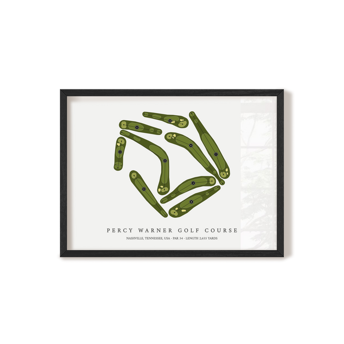 Percy Warner Golf Course | Golf Course Map | Black Frame