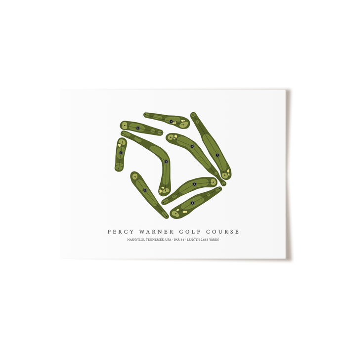 Percy Warner Golf Course | Golf Course Map | Unframed
