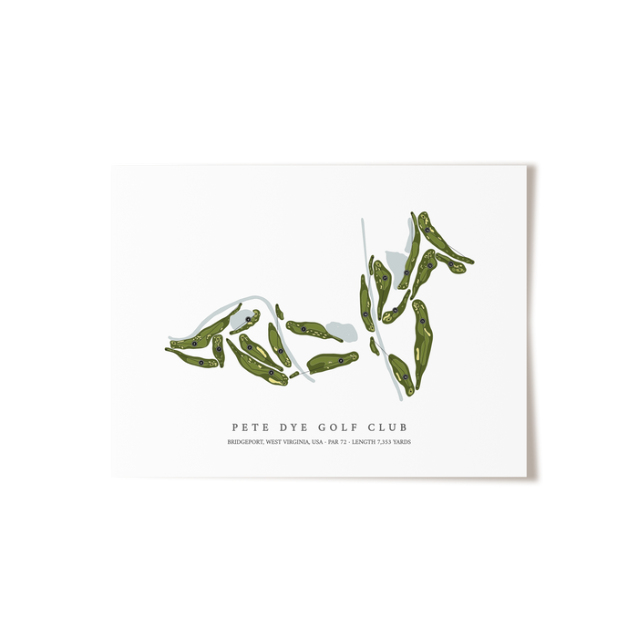 Pete Dye Golf Club | Golf Course Map | Unframed