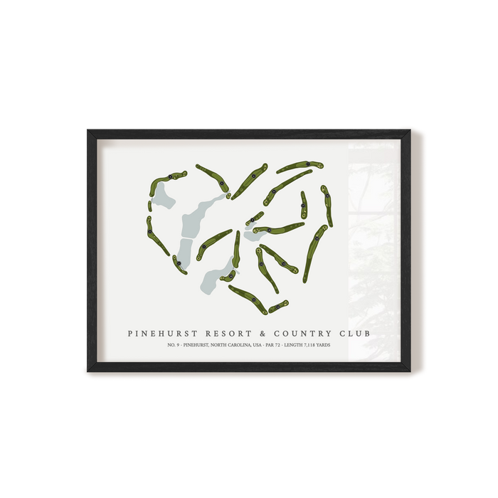 Pinehurst Resort & Country Club - No 9 | Golf Course Map | Black Frame