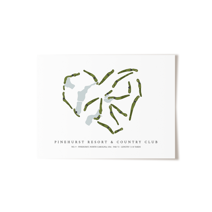 Pinehurst Resort & Country Club - No 9 | Golf Course Map | Unframed