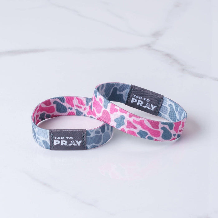 Pink & Ash | River Rock Camo | Tap To Pray® Wristband