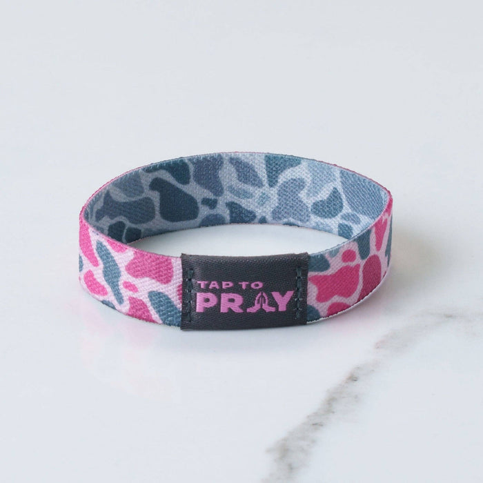Pink & Ash | River Rock Camo | Tap To Pray® Wristband
