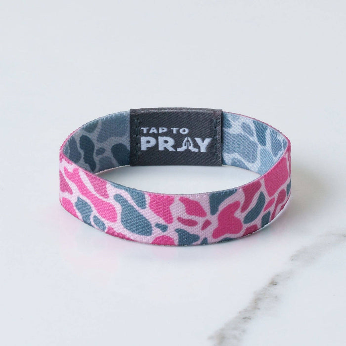 Pink & Ash | River Rock Camo | Tap To Pray® Wristband