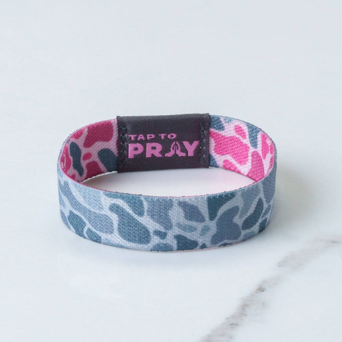 Pink & Ash | River Rock Camo | Tap To Pray® Wristband