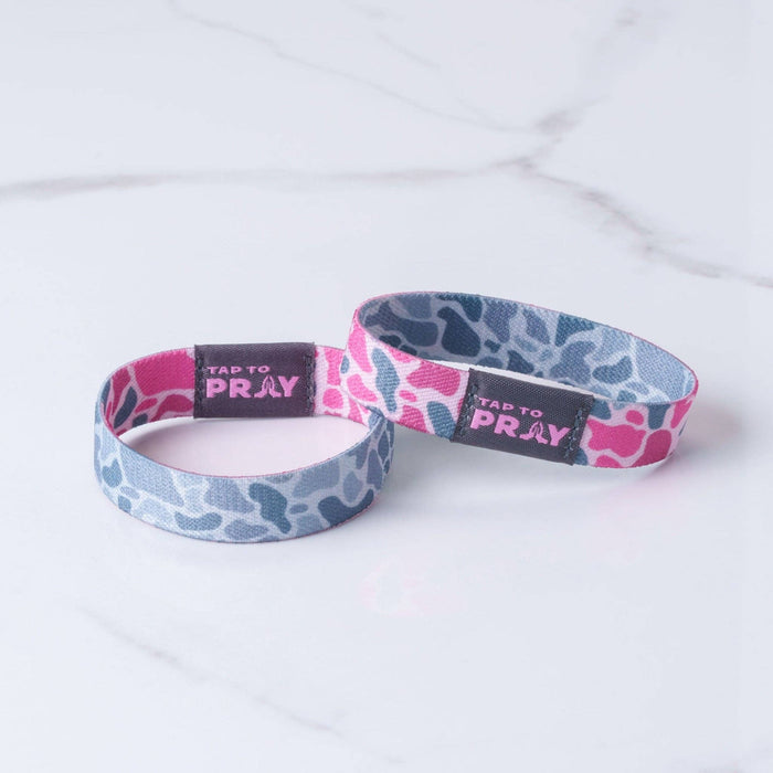Pink & Ash | River Rock Camo | Tap To Pray® Wristband