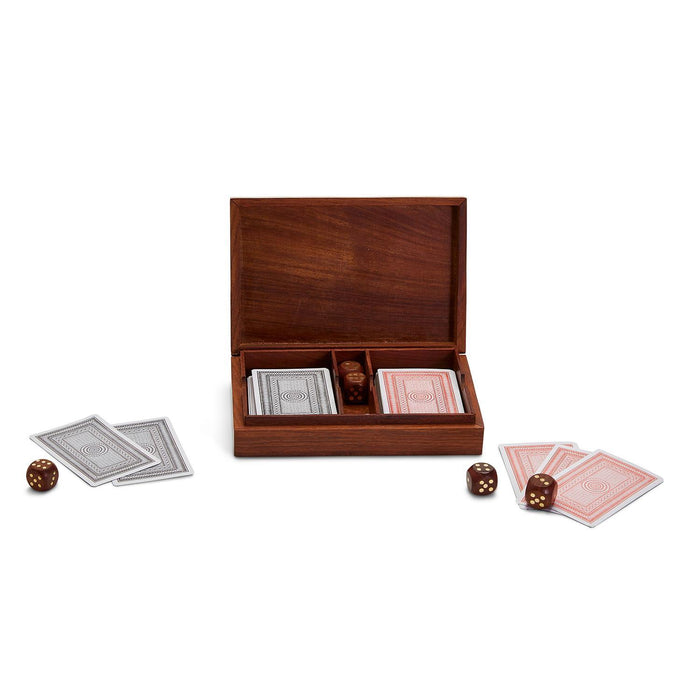 Playing Card/Dice Set in Wooden Box