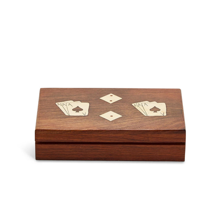 Playing Card/Dice Set in Wooden Box