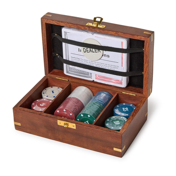 Poker Set in Wooden Box