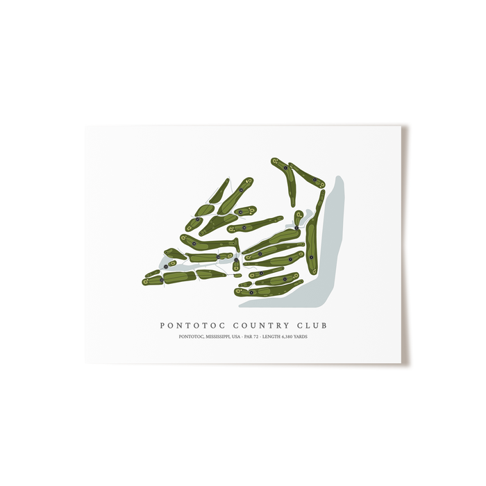 Pontotoc Country Club | Golf Course Map | Unframed