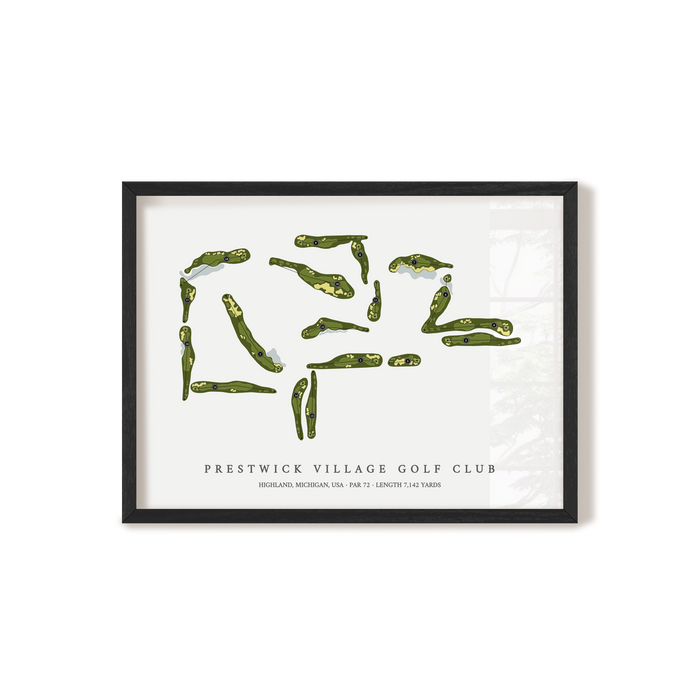 Prestwick Village Golf Club | Golf Course Map | Black Frame