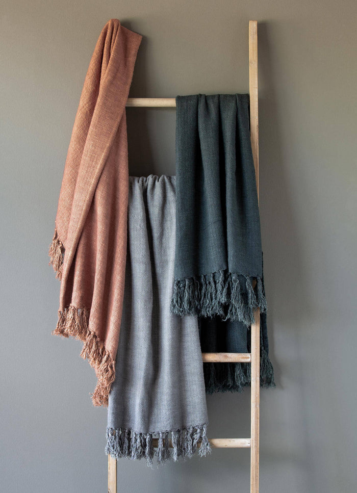 Promo Washed Linen Throw, Faded Coral
