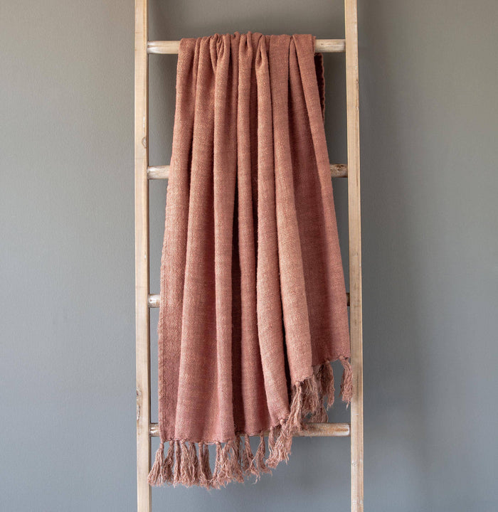 Promo Washed Linen Throw, Faded Coral