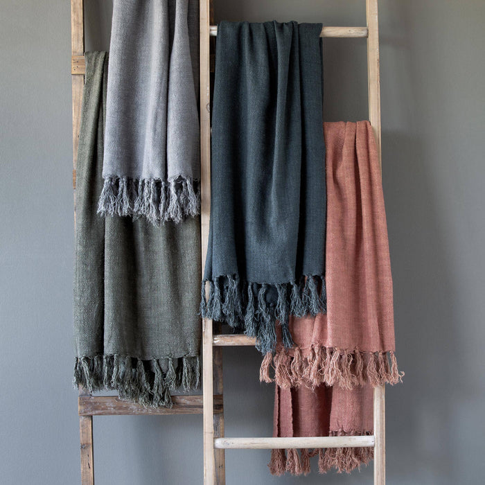 Promo Washed Linen Throw, Faded Coral