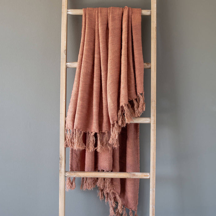 Promo Washed Linen Throw, Faded Coral