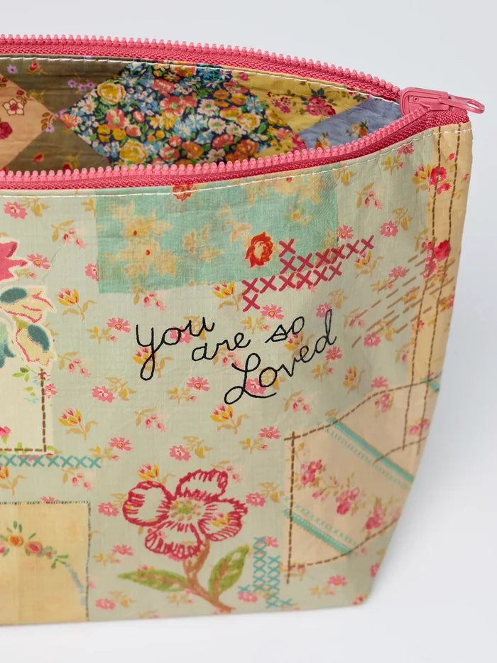 Recycled Reversible Zipper Pouches, Set of 2 - Flea Market Flora-view 2